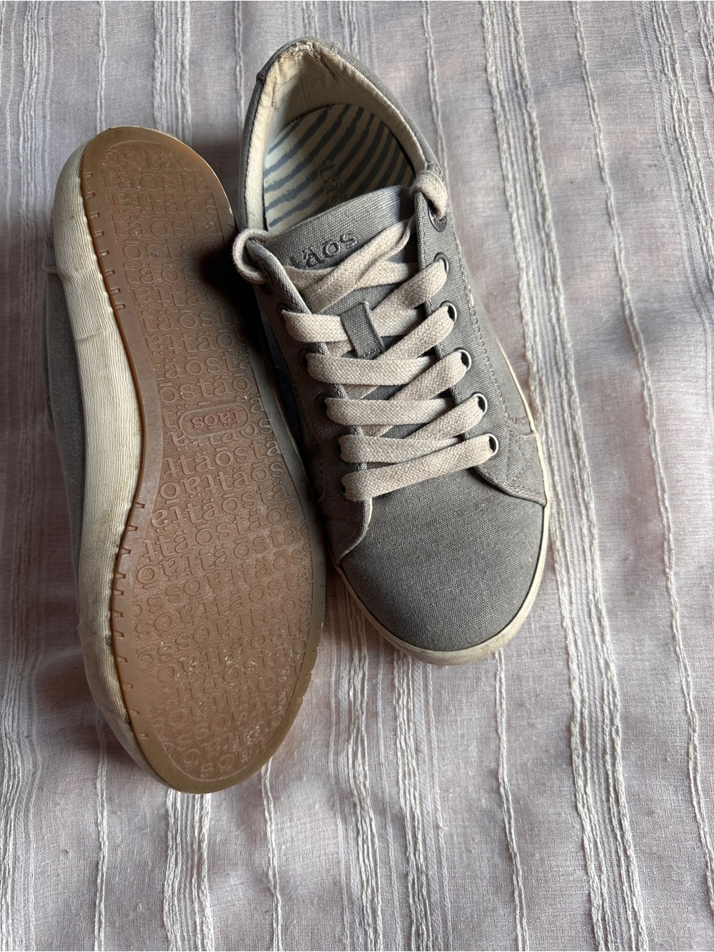 TAOS Footwear Star Gray Canvas Sneaker | 8 Wide - Picture 5 of 5